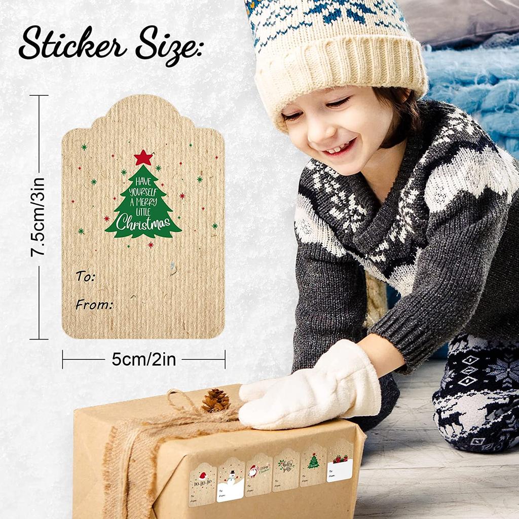 Paper Christmas Gift Sticker Labels, 300 Pack by HitMyNeed