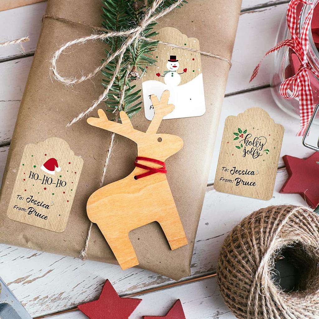 Paper Christmas Gift Sticker Labels, 300 Pack by HitMyNeed