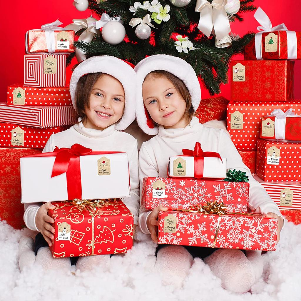 Paper Christmas Gift Sticker Labels, 300 Pack by HitMyNeed