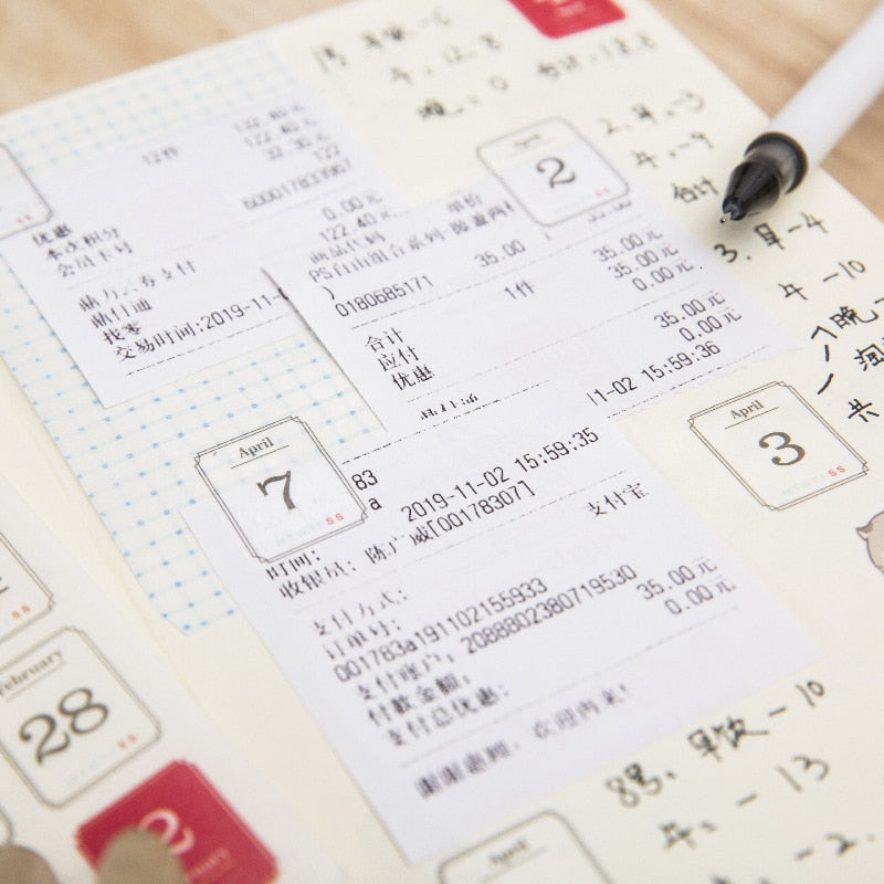 Paper Daily Date Stickers Set (12 Sheets, 365 Days) by HitMyNeed