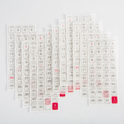 Paper Daily Date Stickers Set (12 Sheets, 365 Days) by HitMyNeed