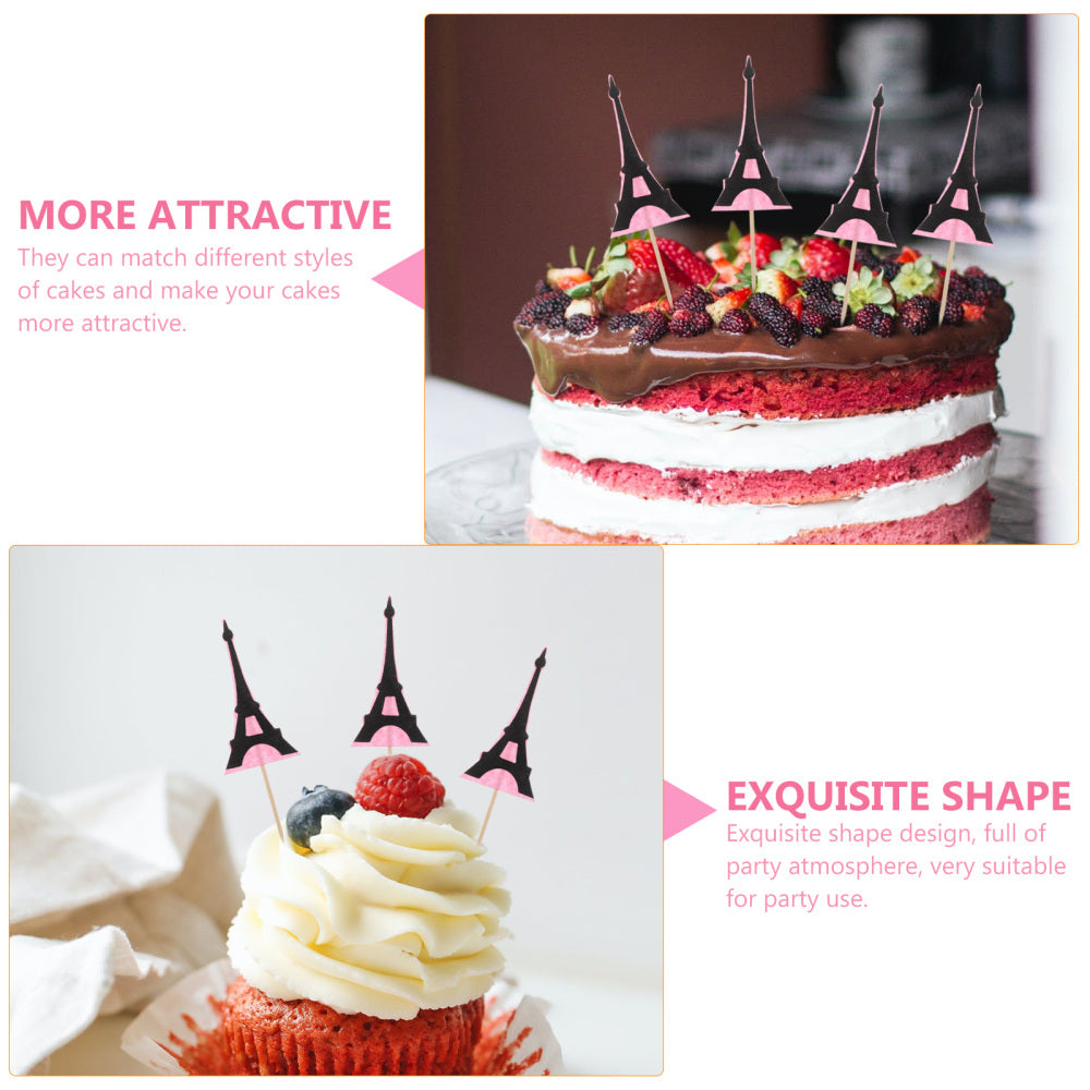 Paper Eiffel Tower Cake Toppers (Set of 12) by HitMyNeed