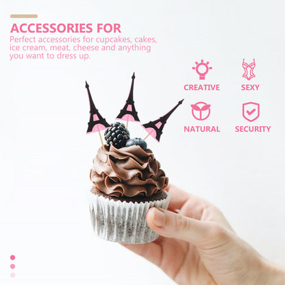 Paper Eiffel Tower Cake Toppers (Set of 12) by HitMyNeed