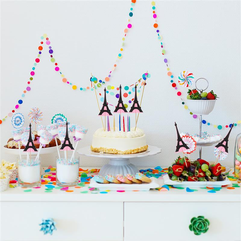 Paper Eiffel Tower Cake Toppers (Set of 12) by HitMyNeed
