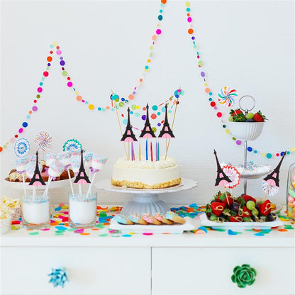 Paper Eiffel Tower Cake Toppers (Set of 12) by HitMyNeed