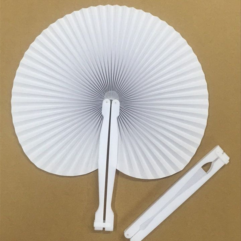 Paper Folding Hand Fans 30 Pack - Round & Heart Shapes by HitMyNeed