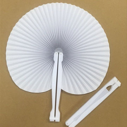 Paper Folding Hand Fans 30 Pack - Round & Heart Shapes by HitMyNeed
