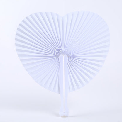 Paper Folding Hand Fans 30 Pack - Round & Heart Shapes 30pcs-366 by HitMyNeed