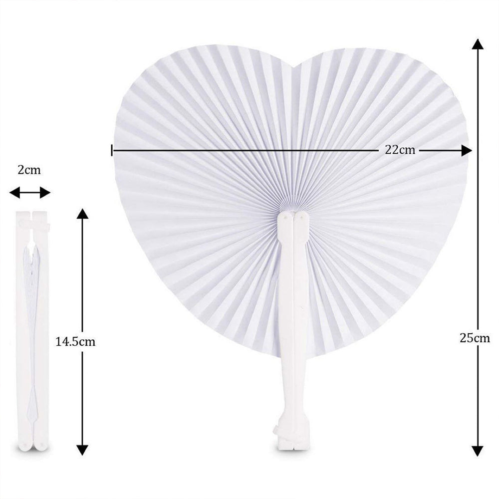 Paper Folding Hand Fans 30 Pack - Round & Heart Shapes by HitMyNeed
