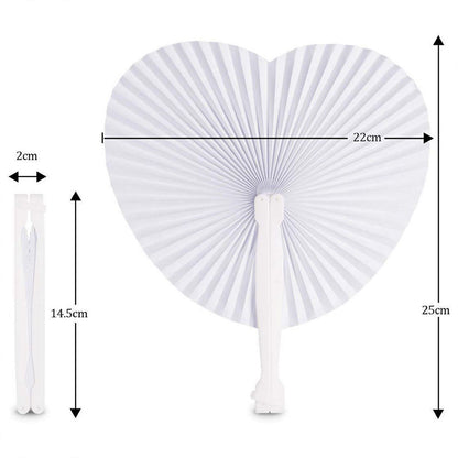 Paper Folding Hand Fans 30 Pack - Round & Heart Shapes by HitMyNeed