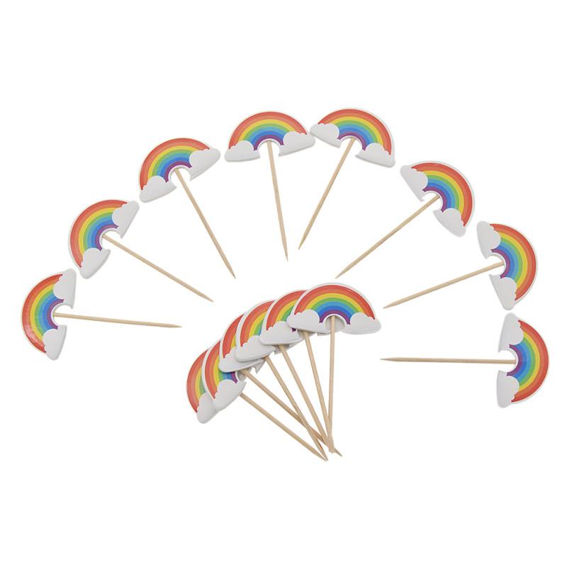 Paper Rainbow Cupcake Toppers Set (24 Pieces) by HitMyNeed