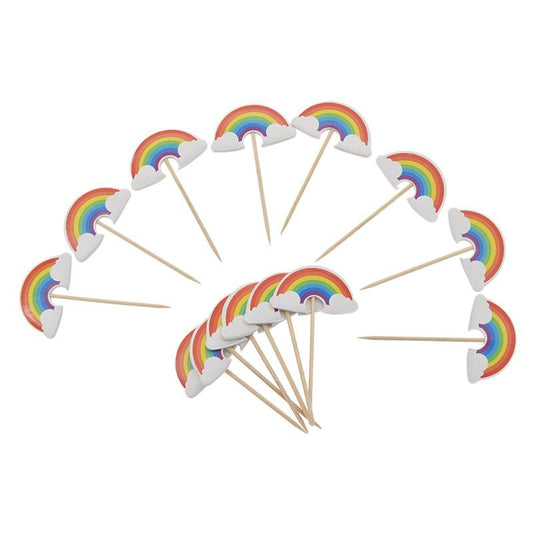 Paper Rainbow Cupcake Toppers Set (24 Pieces) by HitMyNeed