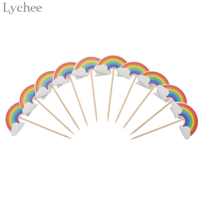 Paper Rainbow Cupcake Toppers Set (24 Pieces) by HitMyNeed