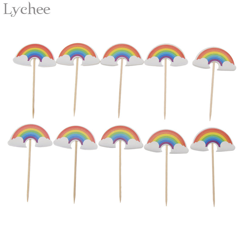 Paper Rainbow Cupcake Toppers Set (24 Pieces) by HitMyNeed