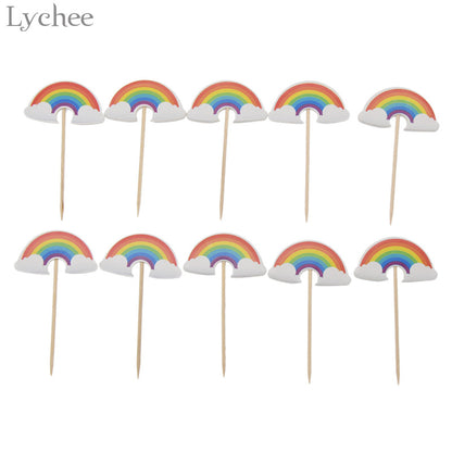 Paper Rainbow Cupcake Toppers Set (24 Pieces) by HitMyNeed
