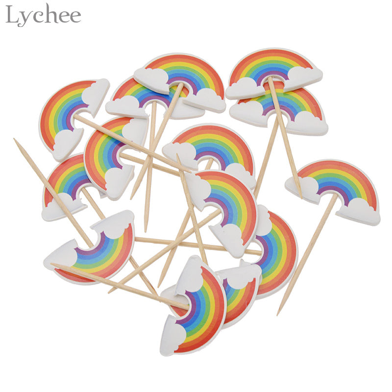 Paper Rainbow Cupcake Toppers Set (24 Pieces) by HitMyNeed