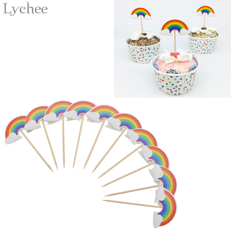 Paper Rainbow Cupcake Toppers Set (24 Pieces) by HitMyNeed