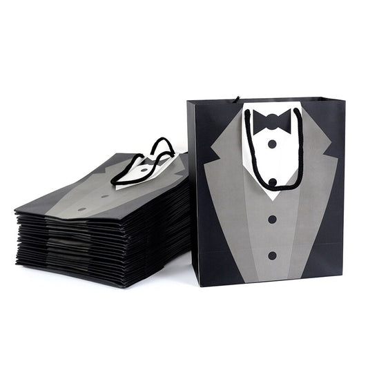 Paper Tuxedo Gift Bags with Handles (Set of 5) by HitMyNeed