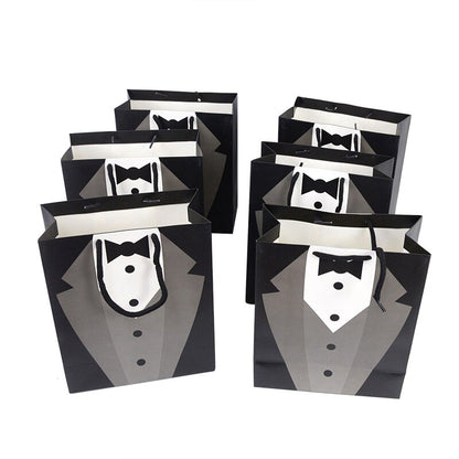 Paper Tuxedo Gift Bags with Handles (Set of 5) by HitMyNeed