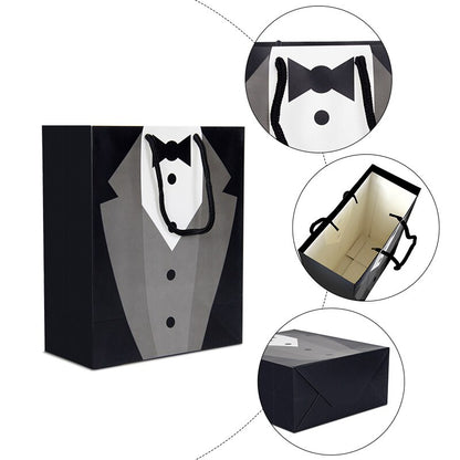 Paper Tuxedo Gift Bags with Handles (Set of 5) by HitMyNeed