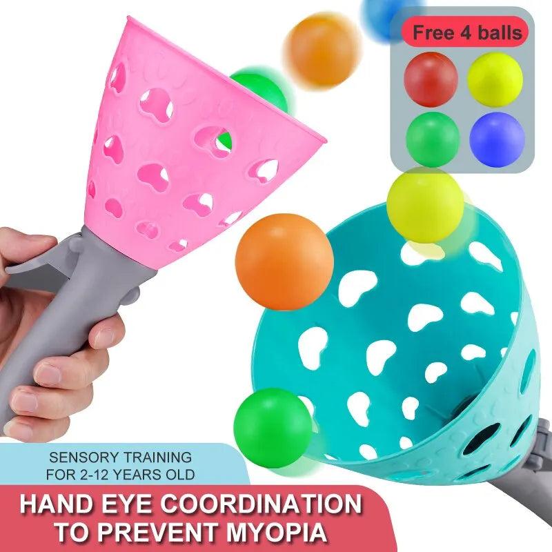 Parent-Child Ball Launcher & Catch Net Outdoor Set by HitMyNeed