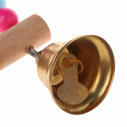 Parrot Swing Wooden Hanging Perch with Beads & Bells by HitMyNeed