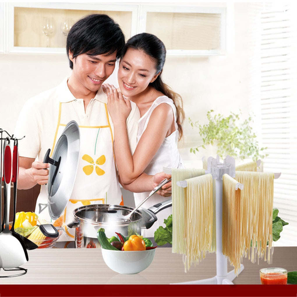 Pasta Drying Rack with 5 Arms, 360° Rotating Stand by HitMyNeed