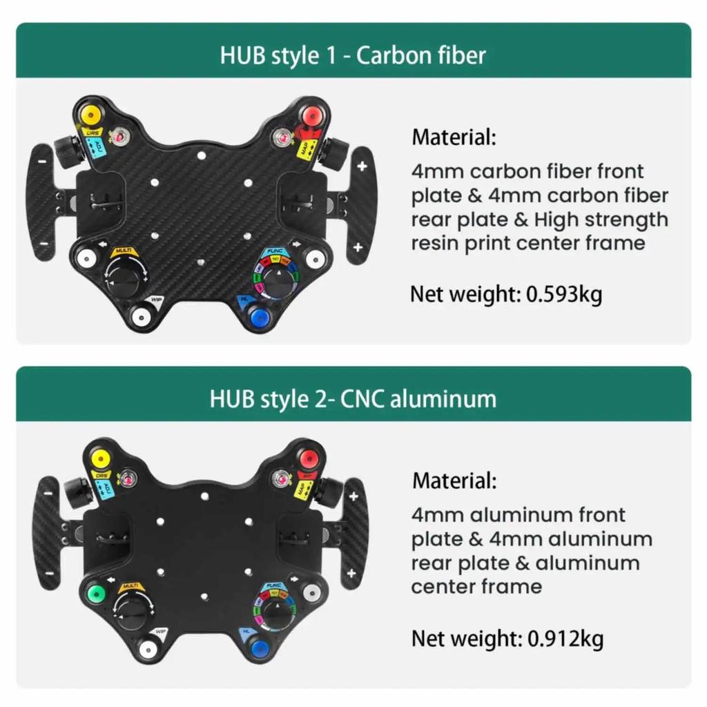 PC Sim Racing Wheel with LED Hub & Magnetic Paddles by HitMyNeed