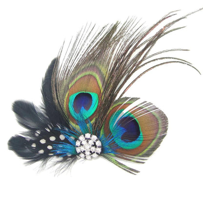Peacock Feather Hair Clip with Alligator Fastening by HitMyNeed
