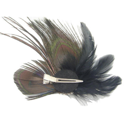 Peacock Feather Hair Clip with Alligator Fastening by HitMyNeed