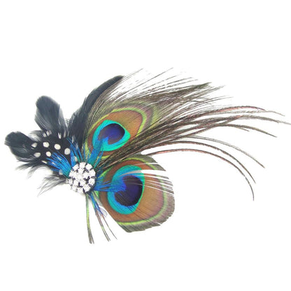 Peacock Feather Hair Clip with Alligator Fastening by HitMyNeed