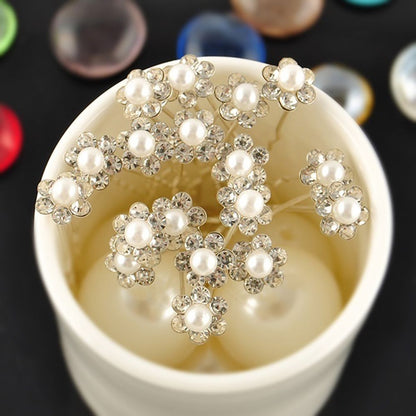 Pearl Bridal Hair Pins with Crystals (Set of 20) by HitMyNeed