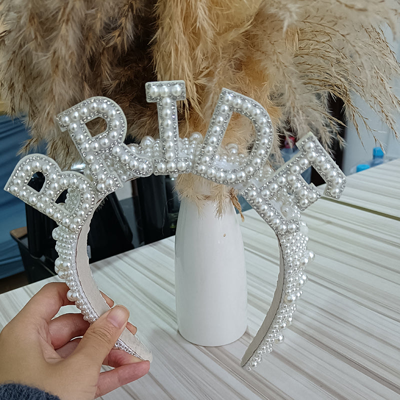 Pearl Bride To Be Headband for Bachelorette Party by HitMyNeed