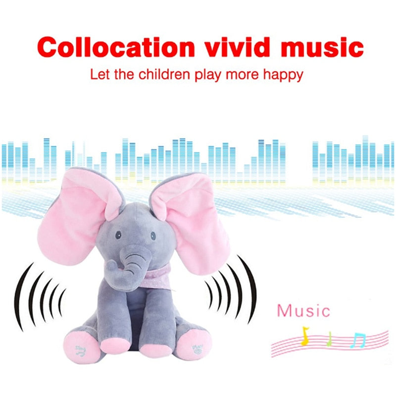 Peek A Boo Elephant Musical Plush Toy 30cm by HitMyNeed