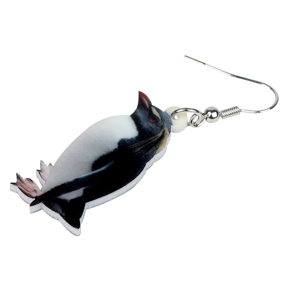 Penguin Dangle Earrings for Women, Acrylic Jewelry by HitMyNeed