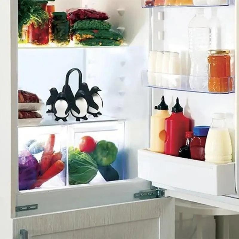 Penguin Egg Holder & Steamer with Fridge Organizer by HitMyNeed