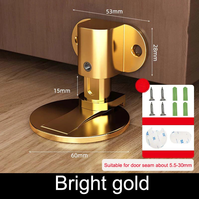 Perforation-Free Stainless Steel Magnetic Door Stop bright-gold by HitMyNeed