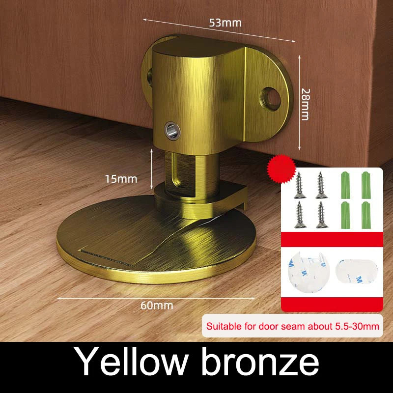 Perforation-Free Stainless Steel Magnetic Door Stop yellow-bronze by HitMyNeed