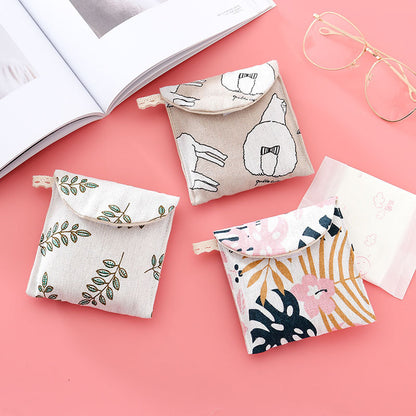 Period Pad Holder Cloth Pouch with Velcro Closure by HitMyNeed