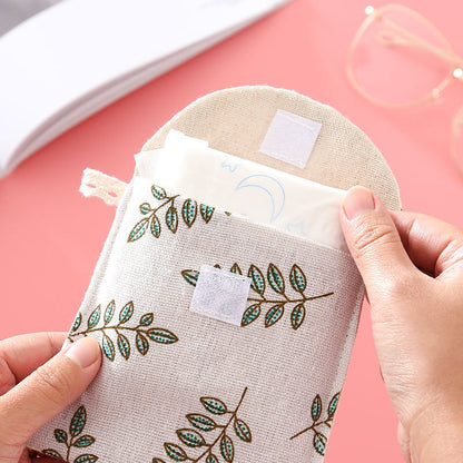 Period Pad Holder Cloth Pouch with Velcro Closure by HitMyNeed