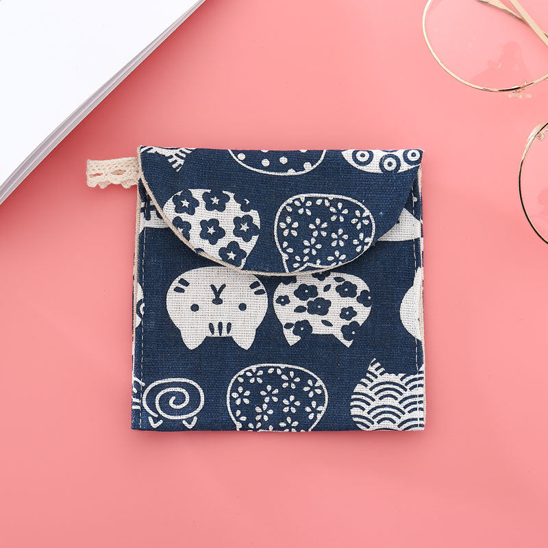 Period Pad Holder Cloth Pouch with Velcro Closure d by HitMyNeed