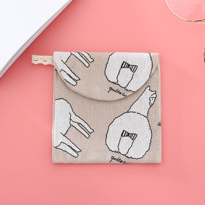 Period Pad Holder Cloth Pouch with Velcro Closure e by HitMyNeed