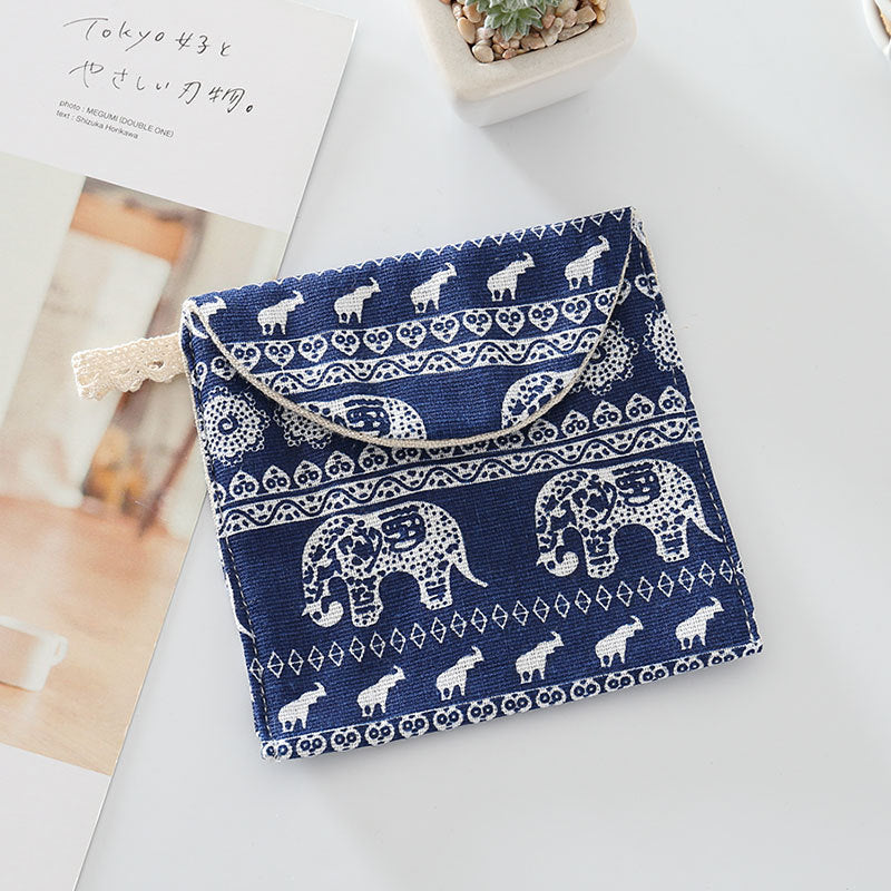 Period Pad Holder Cloth Pouch with Velcro Closure f by HitMyNeed