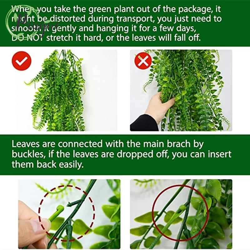 Persian Faux Fern Hanging Wall Plant Decor 90cm by HitMyNeed