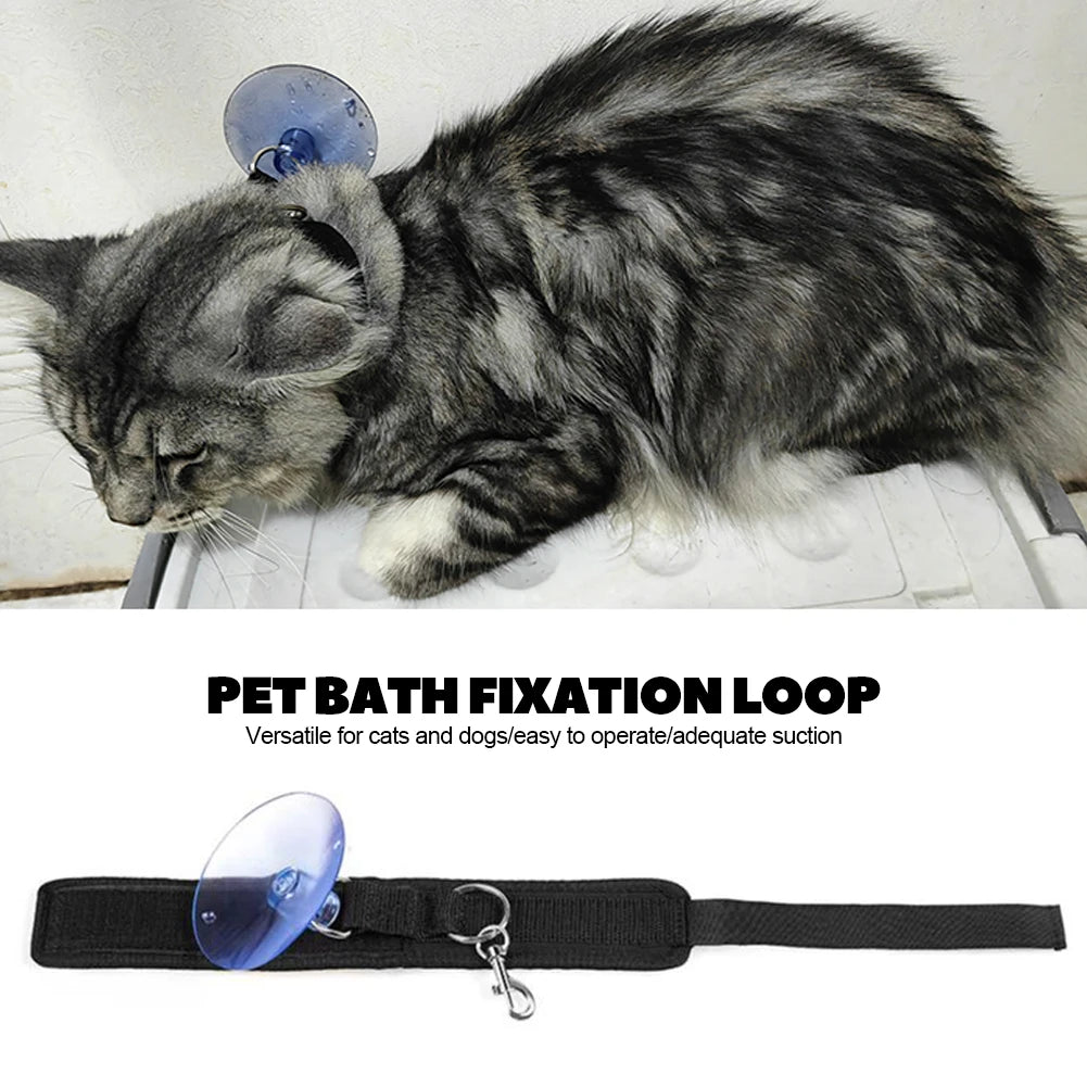 Pet Bath Fixation Strap with Suction Cup Leash by HitMyNeed