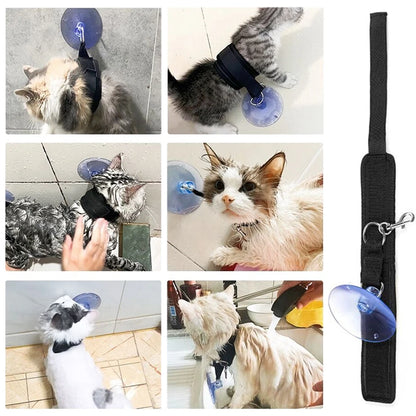 Pet Bath Fixation Strap with Suction Cup Leash by HitMyNeed