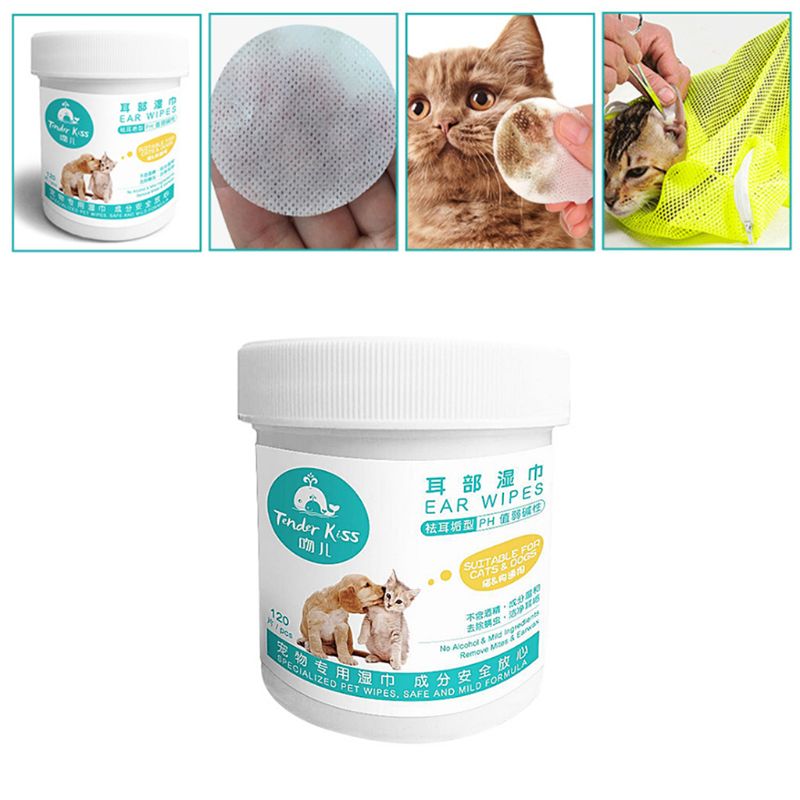 Pet Ear & Paw Cleaning Wipes (120 Count Canister) by HitMyNeed