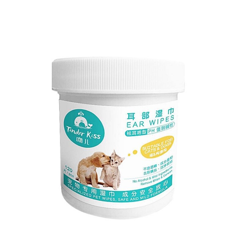 Pet Ear & Paw Cleaning Wipes (120 Count Canister) by HitMyNeed