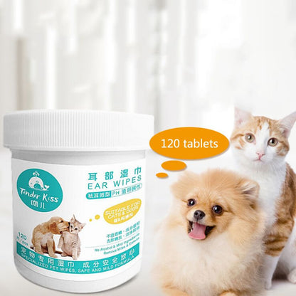 Pet Ear & Paw Cleaning Wipes (120 Count Canister) by HitMyNeed