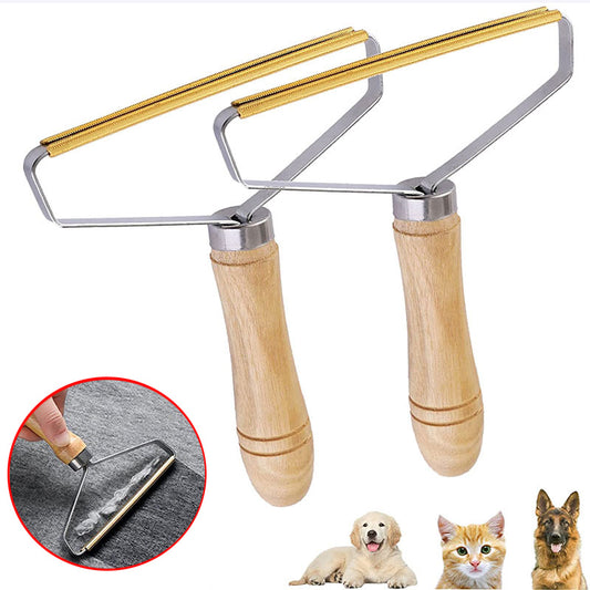 Pet Hair Carpet Scraper with Wooden Handle by HitMyNeed